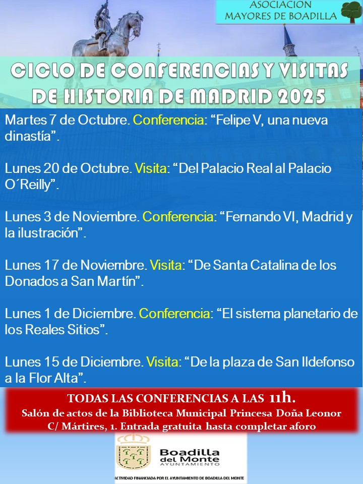 CONFERENCIAS HISTORIA DE MADRID LTIMO TRIMESTRE 2025